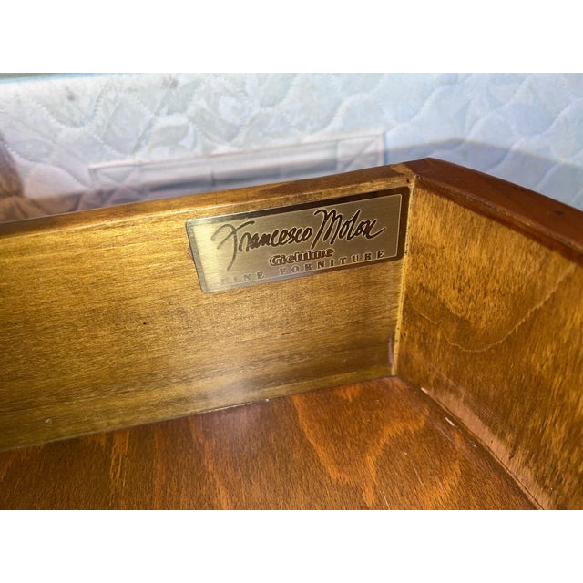 Brown George III Style Burl Walnut Oval Single Drawer Accent Side Table For Sale - Image 8 of 8