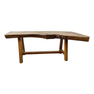 Vintage Brutalist Wooden Coffee Table, 1960s For Sale