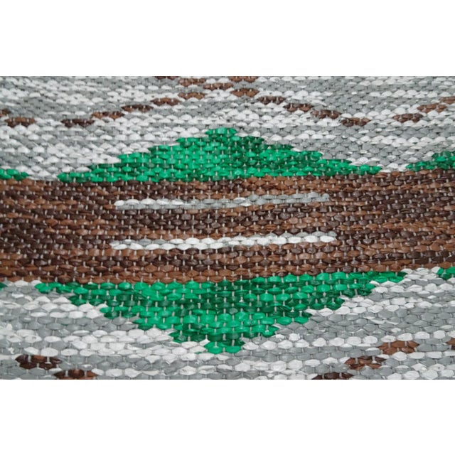Mid-Century Modern Rag Rug Swedish Mid Century Vinyl For Sale - Image 3 of 9