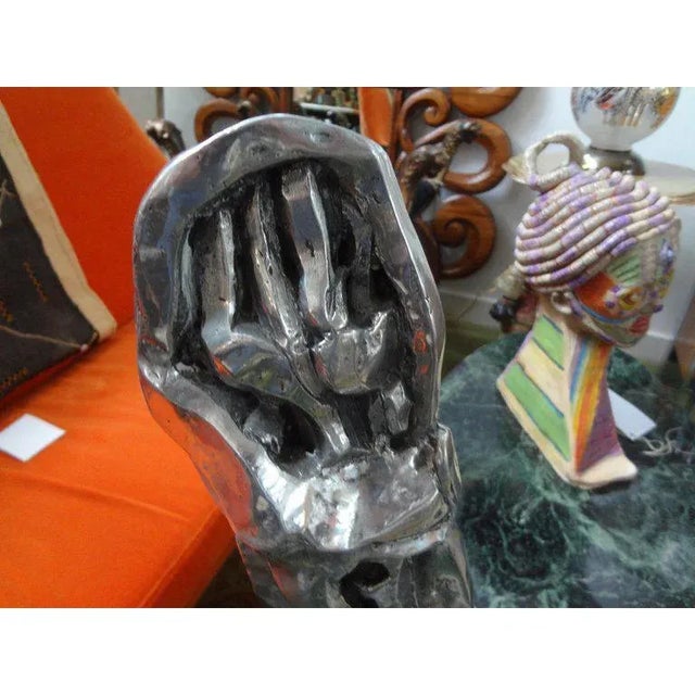 1970's Vintage Gary Brandt Signed Abstract Brutalist Sculpture For Sale - Image 9 of 13