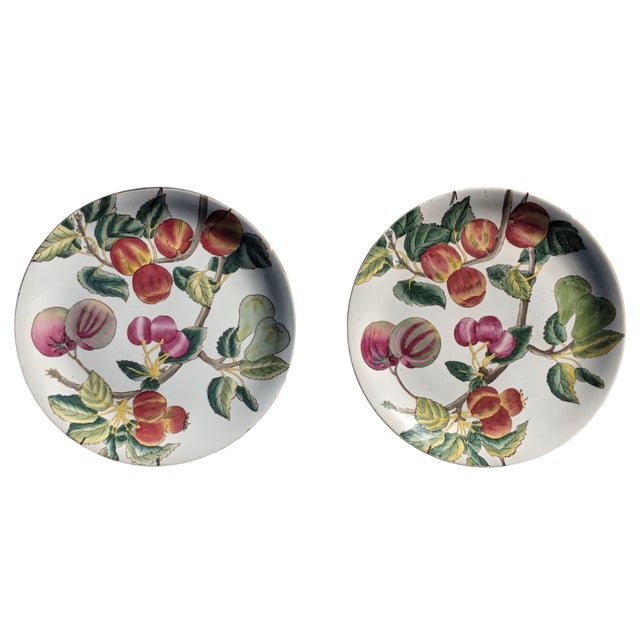 White Vintage Chinese Porcelain Decorative Fruit Plate- A Pair For Sale - Image 8 of 12
