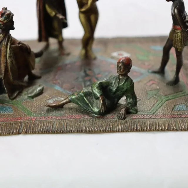 Metal Antique Franz Bergman Cold Painted Bronze Figural Group Unsigned C1910 For Sale - Image 7 of 10