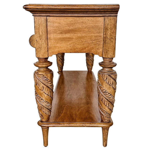 Tommy Bahama Home Tropical British Colonial Style Carved Console Table For Sale In San Diego - Image 6 of 12