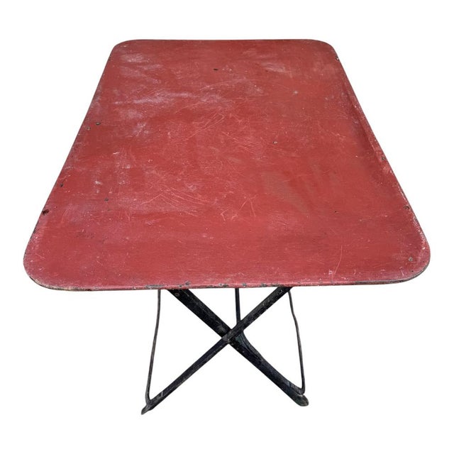"Provençal Iron Folding Garden Table Superb rectangular garden table painted black and brown Created industrially around...