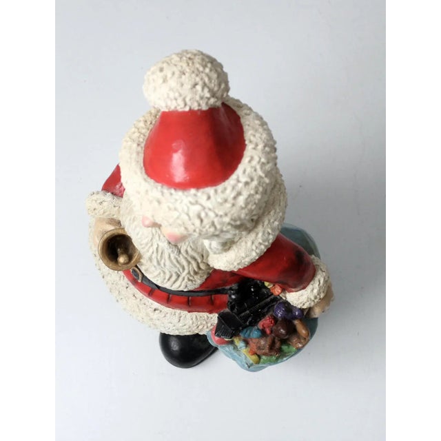 Red Santa Claus Christmas Statue Coin Bank Circa 1973 For Sale - Image 8 of 13