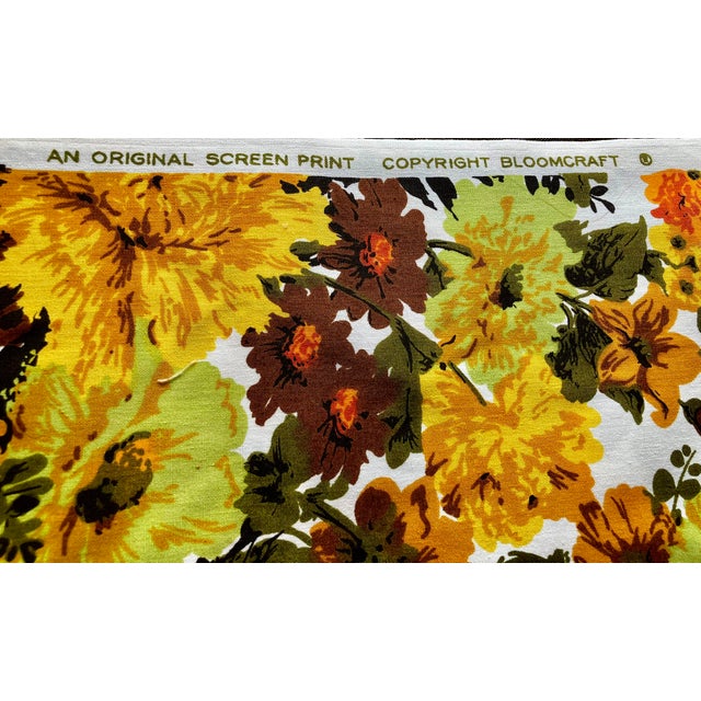 Mid 20th Century Vintage MCM Original Decorator Screen Print Bloomcraft Fabric - 11 Yards For Sale - Image 5 of 9