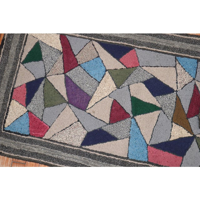 American Stained Glass Hooked Throw Rug For Sale - Image 12 of 18