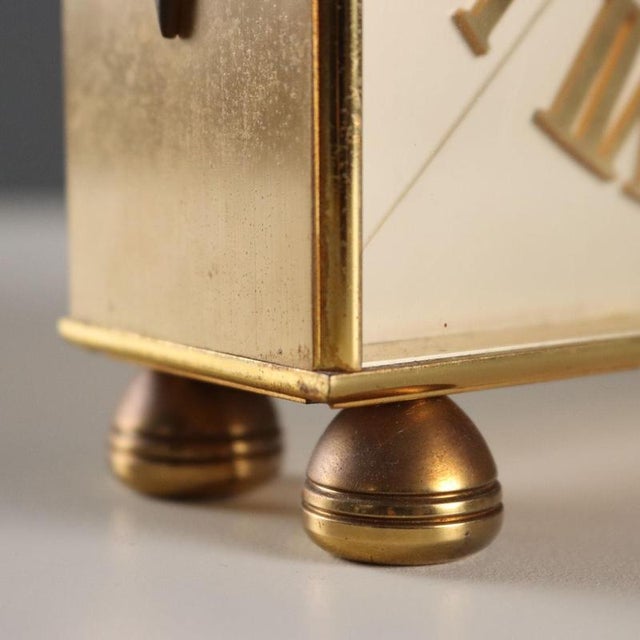 Vintage Brass Mechanical Clock from Imhof, Switzerland, 1950s For Sale - Image 9 of 10