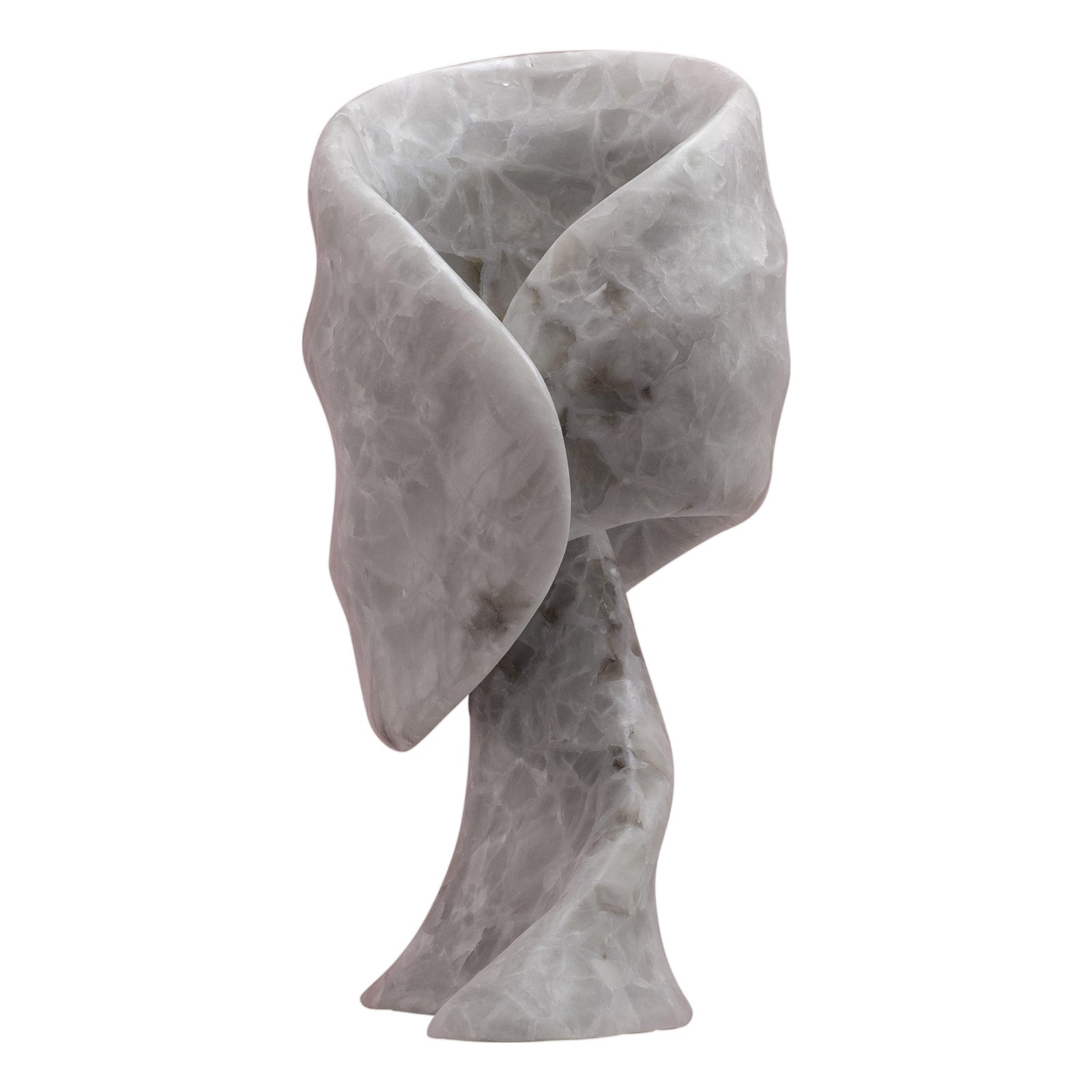 Aqua Fossil Sculptural Table Light in Alabaster and Resin by Amarist ...