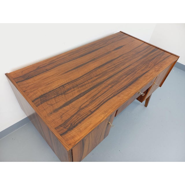 Vintage Scandinavian Double-Sided Executive Desk in Teak, 1960s For Sale - Image 10 of 18