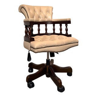 Captain Desk Chair in Mahogany For Sale