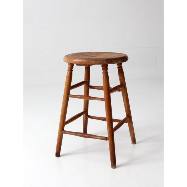Antique Primitive Farmhouse Stool For Sale - Image 12 of 13