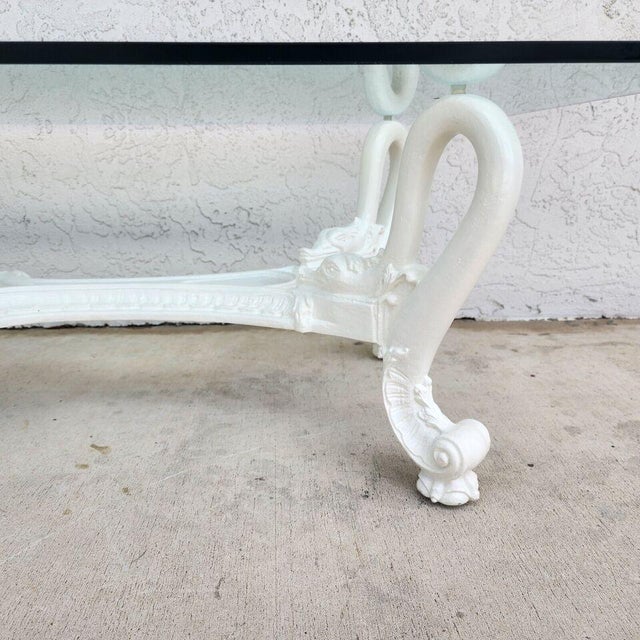 French Mid Century French Swan Coffee Table For Sale - Image 3 of 12