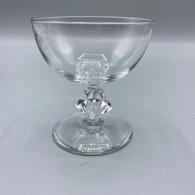 Transparent Champagne/Shebert Crystal Stemware "Aquarius Clear" by Bryce- Set of 4 For Sale - Image 8 of 12