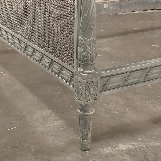 19th Century French Louis XVI Painted Cane Bed by Hopilliart & Leroy of Paris For Sale - Image 15 of 18