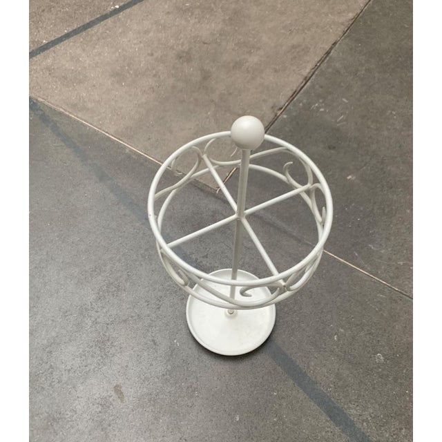 White Vintage Umbrella Stand in Metal For Sale - Image 8 of 18