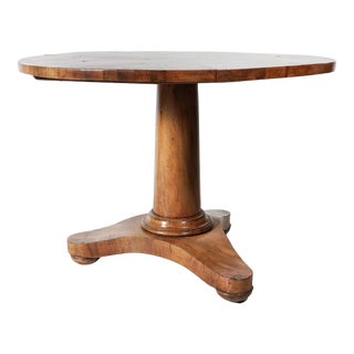 1820s French Empire Tilt Top Circular Pedestal Table For Sale
