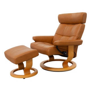 Set of Stressless Reclining Lounge Chair and Ottoman from Ekornes, 2000s For Sale