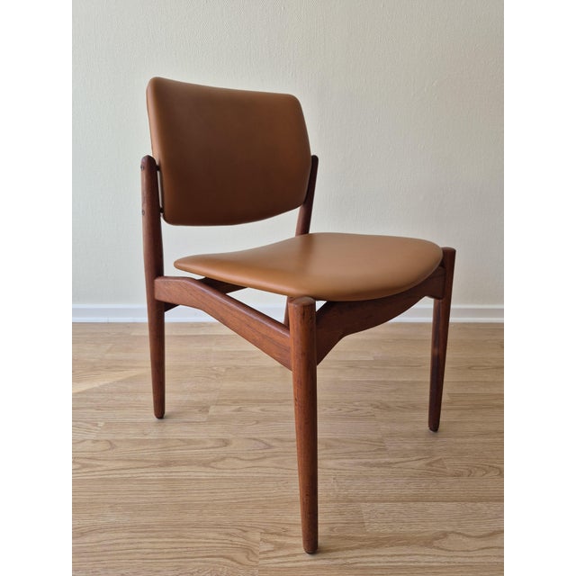 Captain Dining Chair in Teak and Cognac Italian Leather by Erik Buch for Ørum Møbelfabrik, Denmark, 1960s For Sale - Image 3 of 5