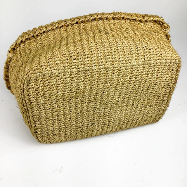 Vintage Sisal Soft Flexible Farmers Basket For Sale - Image 11 of 13