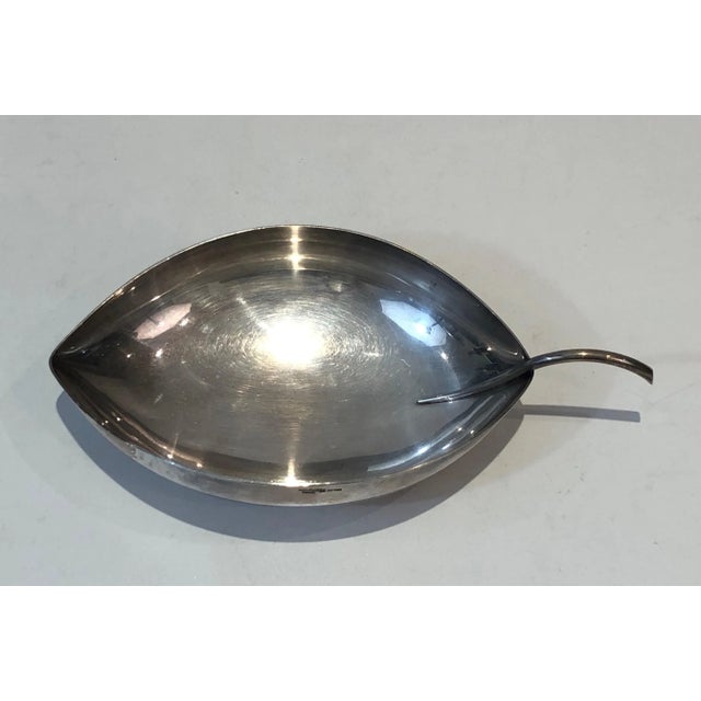 Mid-Century Modern Christofle, Gallia, Silver Plated Leaf Vide-Poche, French, Circa 1930 For Sale - Image 3 of 13