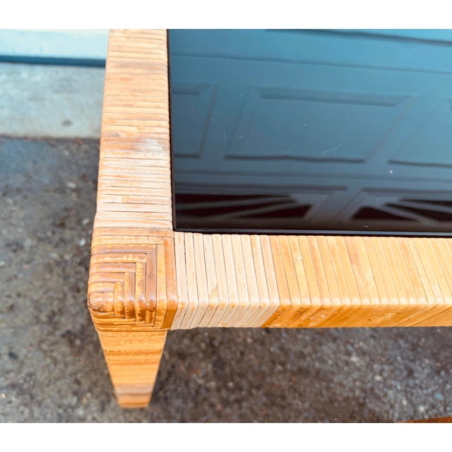 1980s Bielecky Brothers Set of Three Rattan Nesting Tables For Sale - Image 5 of 7