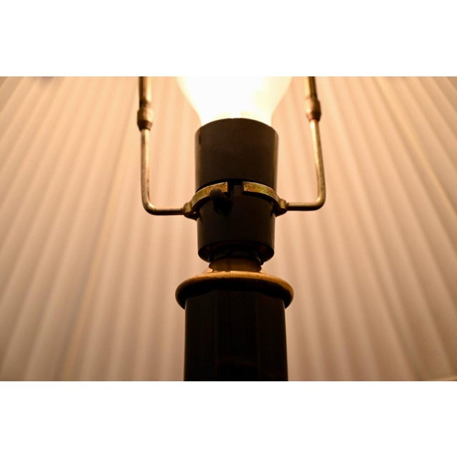 Scandinavian Lamp in Black Porcelain and Brass in the style of Sohølm, 1960s For Sale - Image 9 of 14