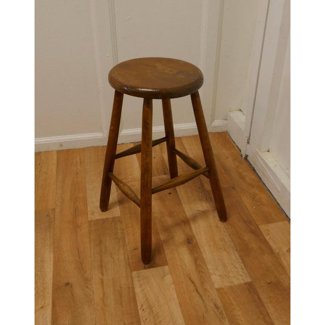 Victorian High Studio Stool in Beech and Elm For Sale - Image 3 of 7