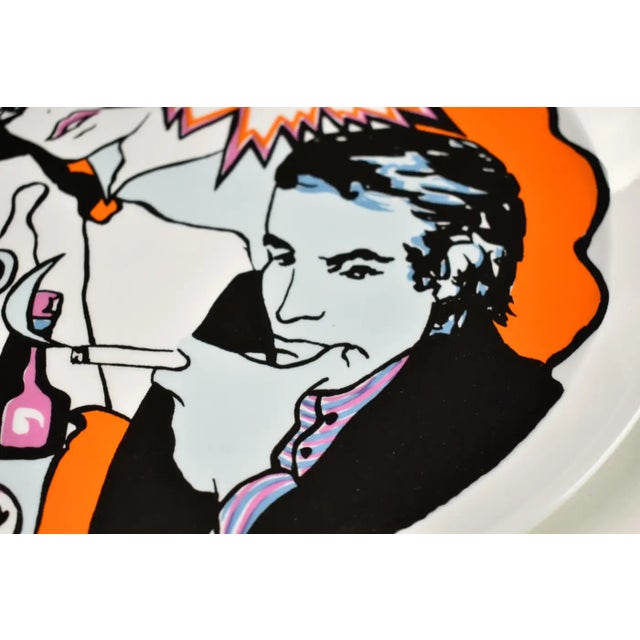 Ceramic 1965 Franco Pozzi Italian Graphic Ceramic Plates, Pair For Sale - Image 7 of 10