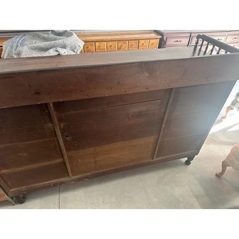 Wood Antique 19th C. American Empire Crotch Flame Mahogany Sideboard Buffet For Sale - Image 7 of 10