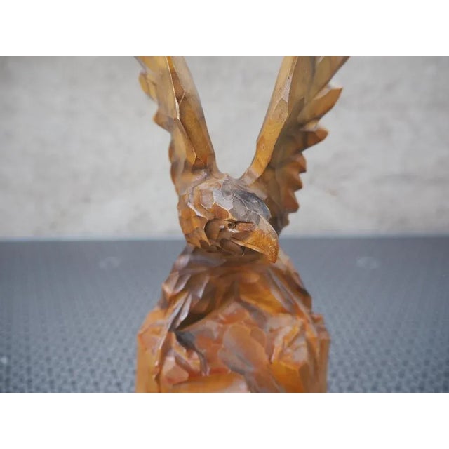 Vintage Eagle Statue in Wood, 1970s For Sale - Image 10 of 14