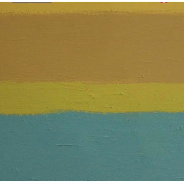 Fabulous Contemporary Hard Edge Oil Painting. Very Mark Rothko in Aesthetic. Fabulous and Unexpected Color Palette. Very...