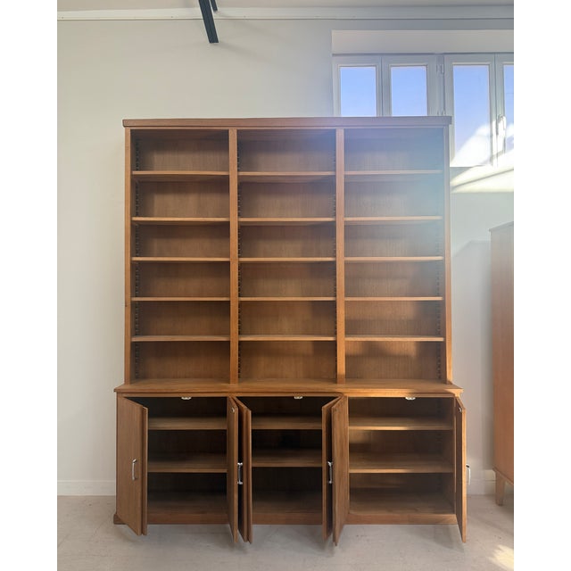 Large Mid-Century Oak Bookcase, 1950s For Sale - Image 4 of 8