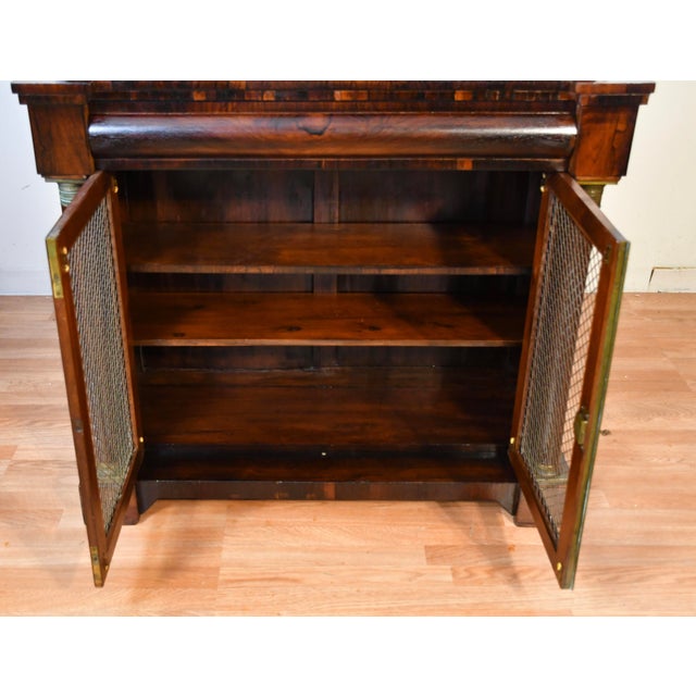 Brown 1870s Antique French Empire Revival Rosewood Bookcase / Cabinet For Sale - Image 8 of 17