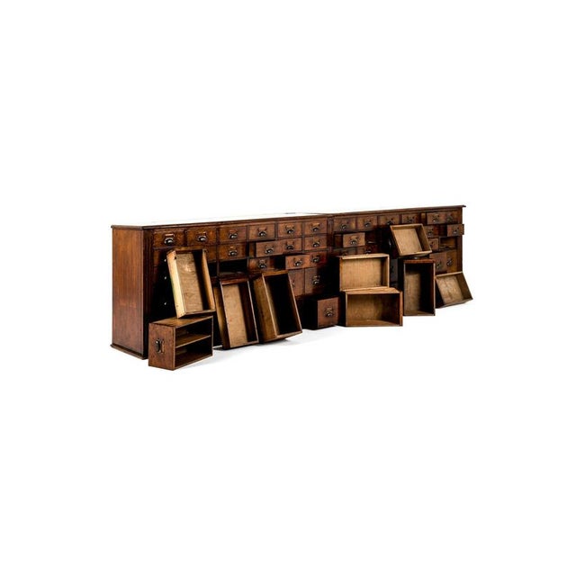 Large Mahogany Apothecary Drawers, Set of 2 For Sale - Image 4 of 16