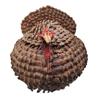 Mid 20th Century Coushatta & Seminole Pine Needle Basket For Sale