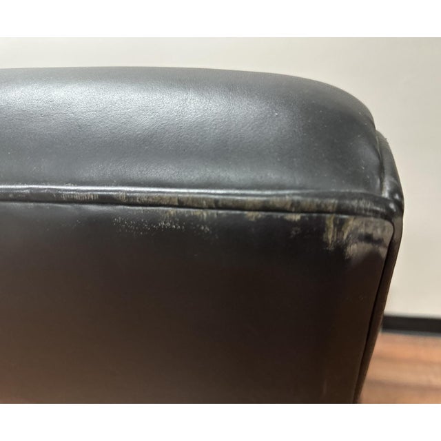 Black Vintage Black Leather Executive Lounge Chair by Stow & Davis For Sale - Image 8 of 12