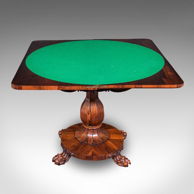 Early 19th Century Antique Club Lounge Poker Table, English, Parlour Games, Cards, William Iv, 1835 For Sale - Image 5 of 12