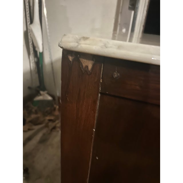 Vintage Walnut 3 Drawer Dresser With Marble Top. For Sale - Image 11 of 12