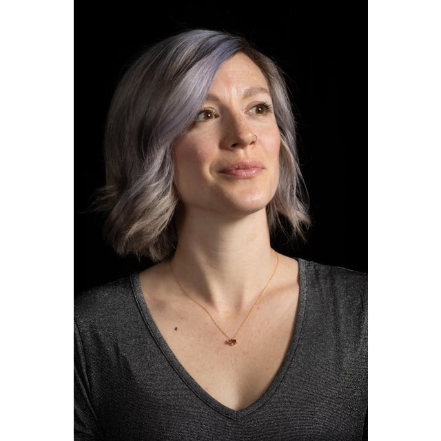 14K Gold Chain Necklace with Pink Tourmaline and Diamond Pendant For Sale - Image 4 of 4