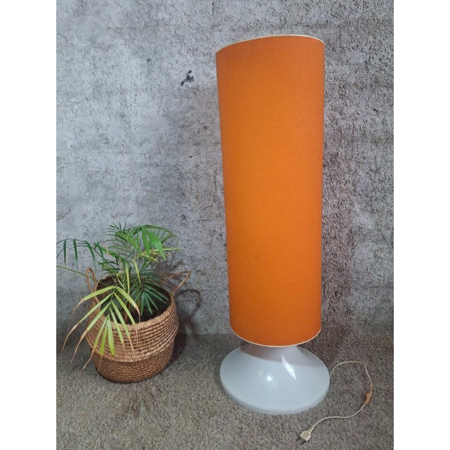 Space Age Floor Lamp with Giant Orange Lampshade, 1970s For Sale - Image 6 of 6