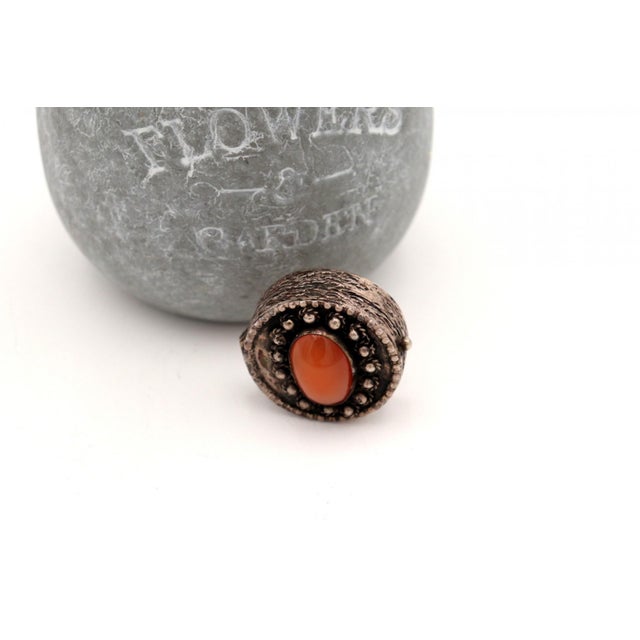 Circular Pearl Pill Box with Cabochon in the Center For Sale - Image 3 of 5
