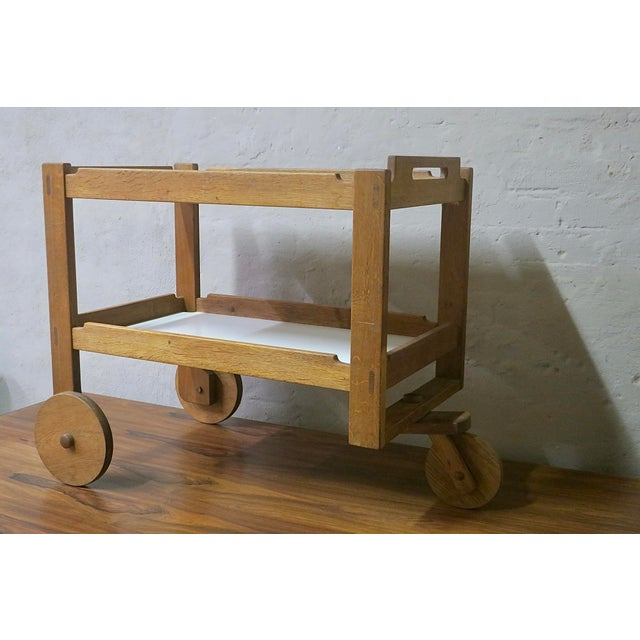 Mid-Century Modern Scandinavian Bar Cart in Oak, 1950s For Sale - Image 11 of 15