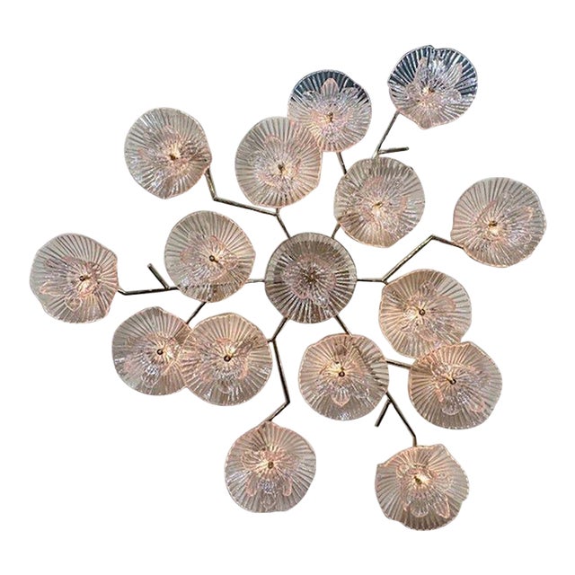 Murano Flower Disc Flush Mount For Sale