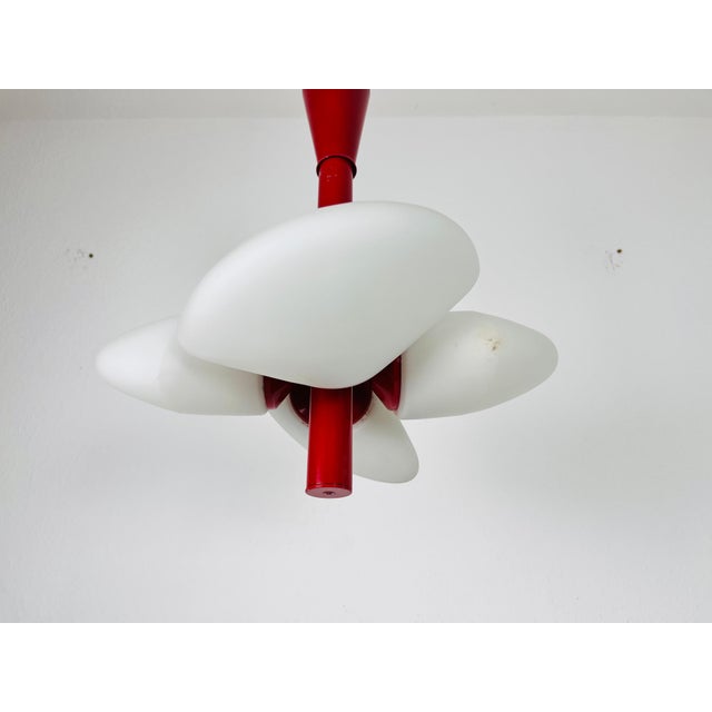 Mid-Century Modern Red Kaiser 4-Arm Space Age Chandelier, 1960s, Germany For Sale - Image 12 of 13