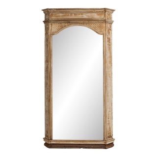 19th Century French Gustavian Floor Mirror with Canted Corners For Sale