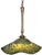 Green Ruffled Swirled Multicolor Green Art Glass and Brass Tone Pendant Light Signed R. Mynatt For Sale - Image 8 of 18