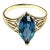 Marquise Blue Topaz 14k Yellow Gold Ring For Sale