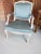Blue 1950s Vintage Louis XV Style Armchair in Blue Gray Fabric For Sale - Image 8 of 12
