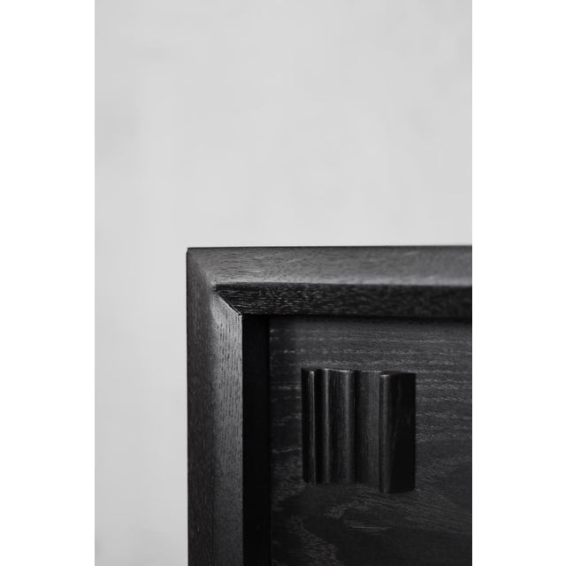 Mid-Century Scandinavian Modern Dark Oak Sideboard with Wooden Handles, 1960s For Sale - Image 10 of 18